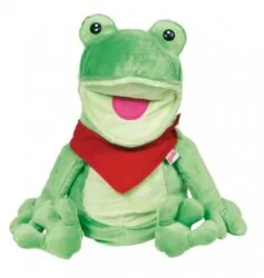 Marionetta a mano della rana Goki in peluche