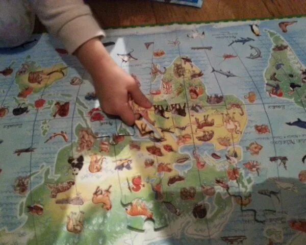 Puzzle Djeco Animali del mondo, 100 pezzi