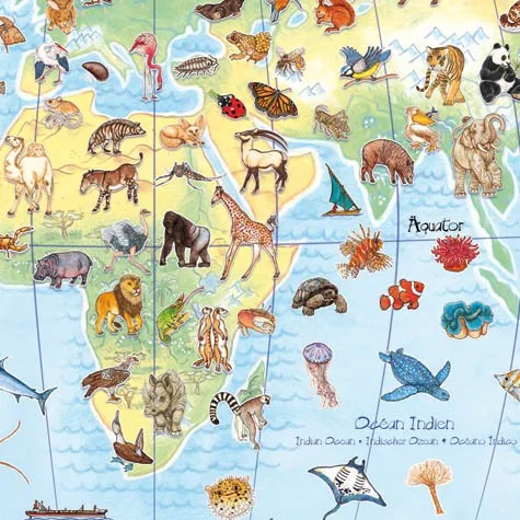 Puzzle Djeco Animali del mondo, 100 pezzi