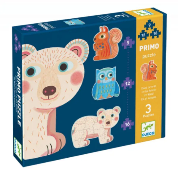Djeco-Puzzle im Wald 9,12,16 Teile