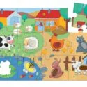 Djeco Puzzle tattile grande degli animali della fattoria 20 pezzi