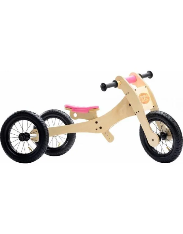 Trybike passeggino in legno 4in1 rosa