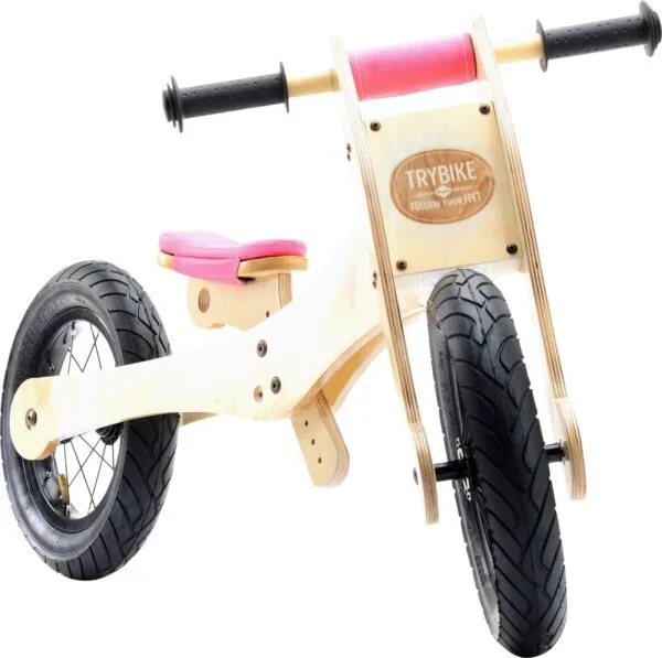 Trybike passeggino in legno 4in1 rosa