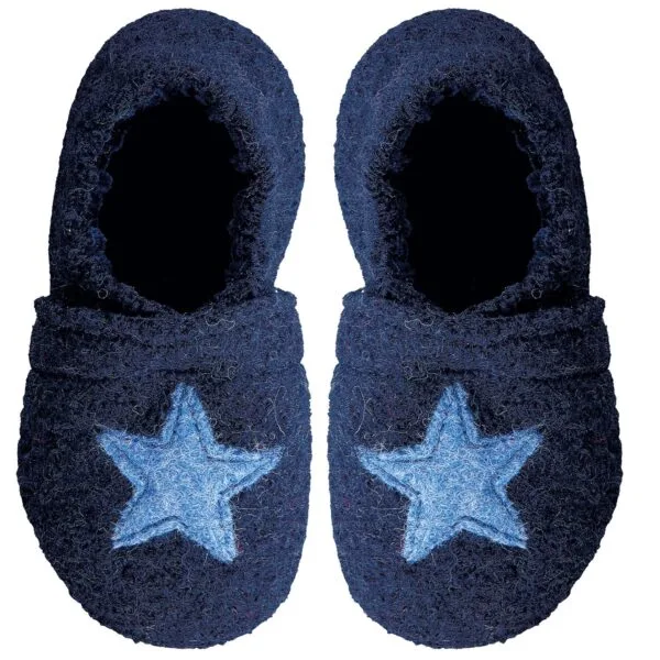 Pantofole in lana Nanga stella blu