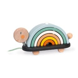 Janod-Schildkröte an einer Schnur mit Regenbogen