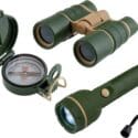 Scout-Fernglas, Taschenlampe und Kompass
