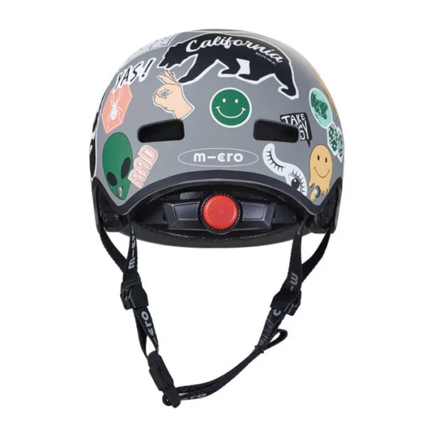 Micro M 54-58 cm grigio con adesivi Casco per bambini
