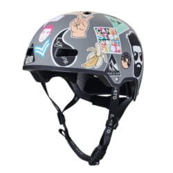 Micro M 54-58 cm grigio con adesivi Casco per bambini