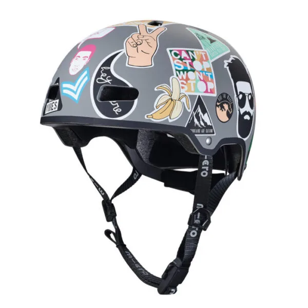 Micro M 54-58 cm grigio con adesivi Casco per bambini