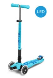Micro Maxi Deluxe LED sklopivi plavi dječji skuter