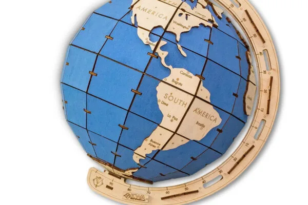 3D-Puzzle-Globus aus Holz, 393 Teile