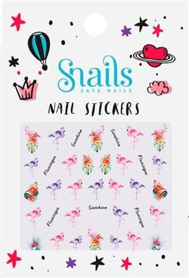 Snails nail stickers Flamingo