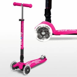 Micro Maxi Deluxe LED faltbar Shock Pink Kinder Scooter