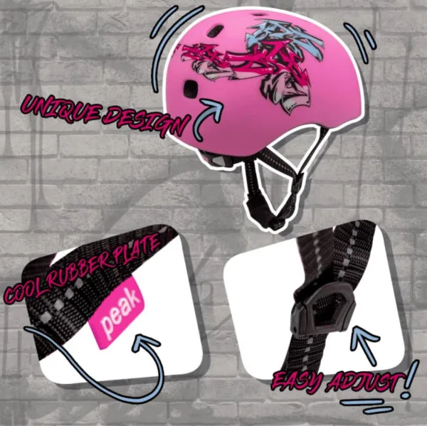 Crazy M/L 54-60 cm rosa Graffiti Kinderhelm