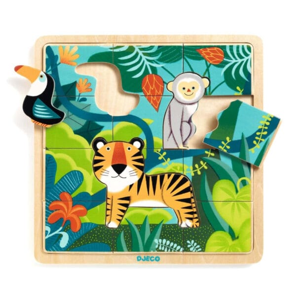Djeco Wooden Jungle Puzzle 15 pieces LAST CHANCE