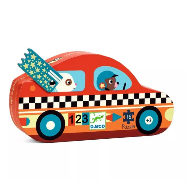 Puzzle di auto da corsa Djeco, 16 pezzi