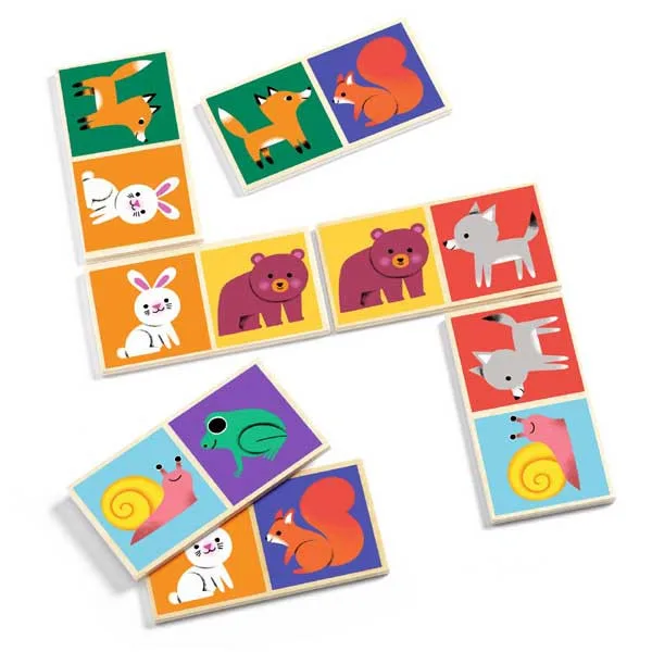 Djeco domino in legno animali e coccinelle
