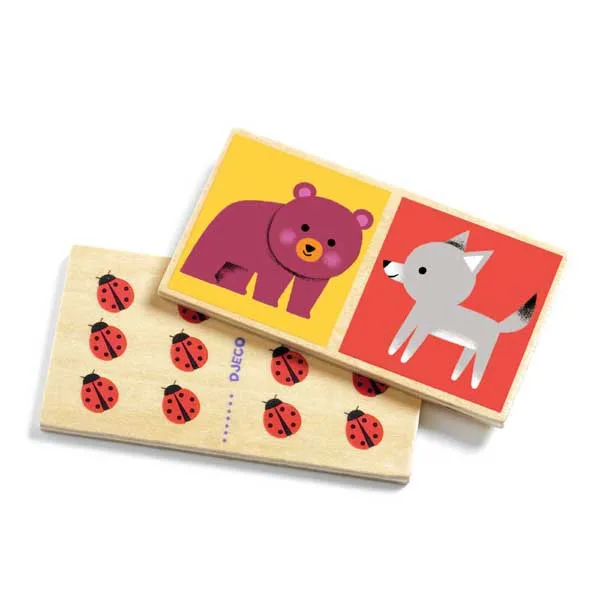 Djeco domino in legno animali e coccinelle