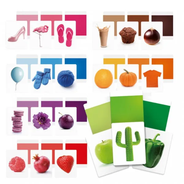 Headu-Karten in Montessori-Farben