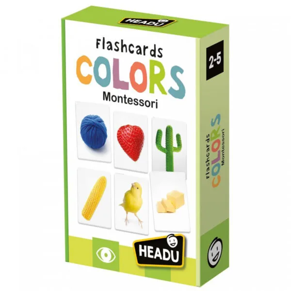 Headu-Karten in Montessori-Farben