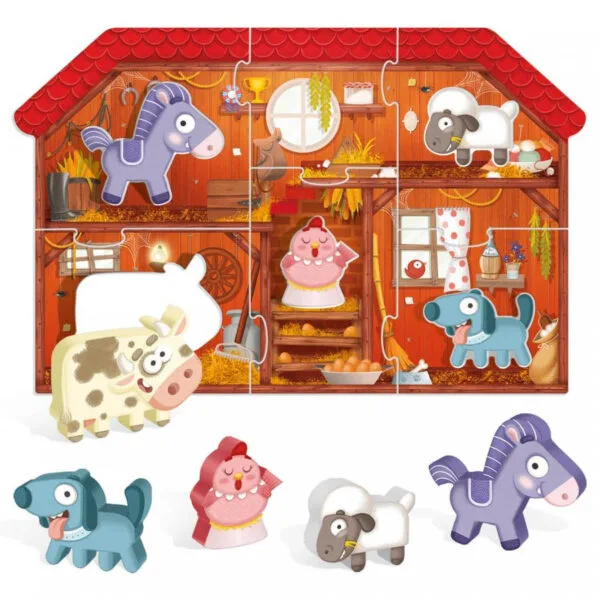 Headu Montessori Bauernhof Puzzle und Formen