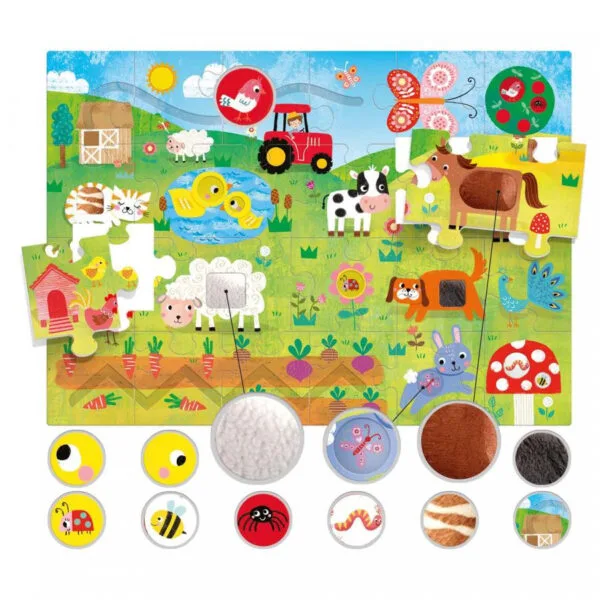 Headu Taktile Montessori Bauernhof Puzzle