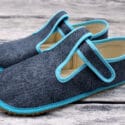Beda bosonogi copati turquoise denim (N)