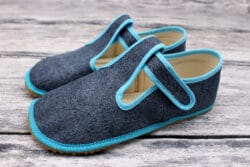 Beda bosonogi copati turquoise denim (N)