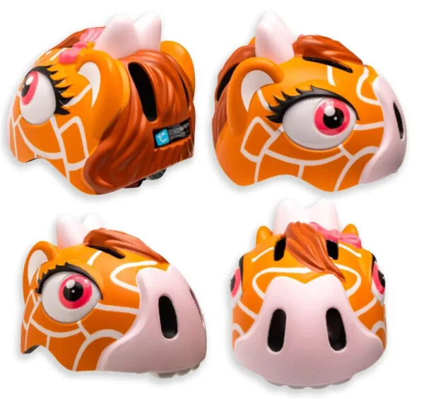 Verrücktes Tier 49-55 cm braun Giraffe Kinderhelm 