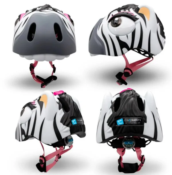 Verrücktes Tier 49-55 cm Zebra Kinderhelm
