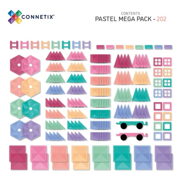 Connetix pastello mega confezione 202 pezzi