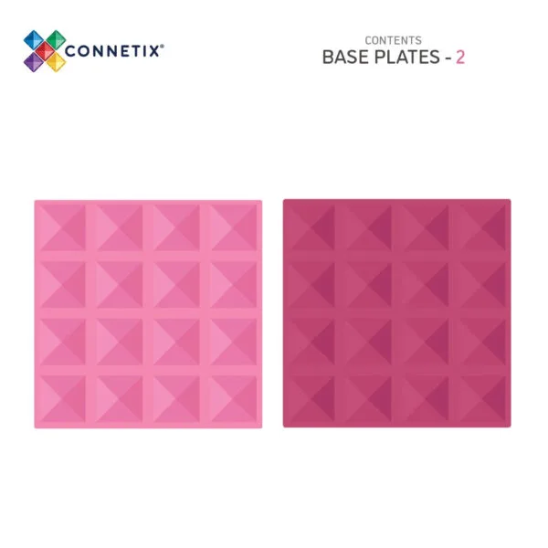 Connetix pastelni set osnovnih tanjura, pastelno ružičasta i bobičasta, 2 komada