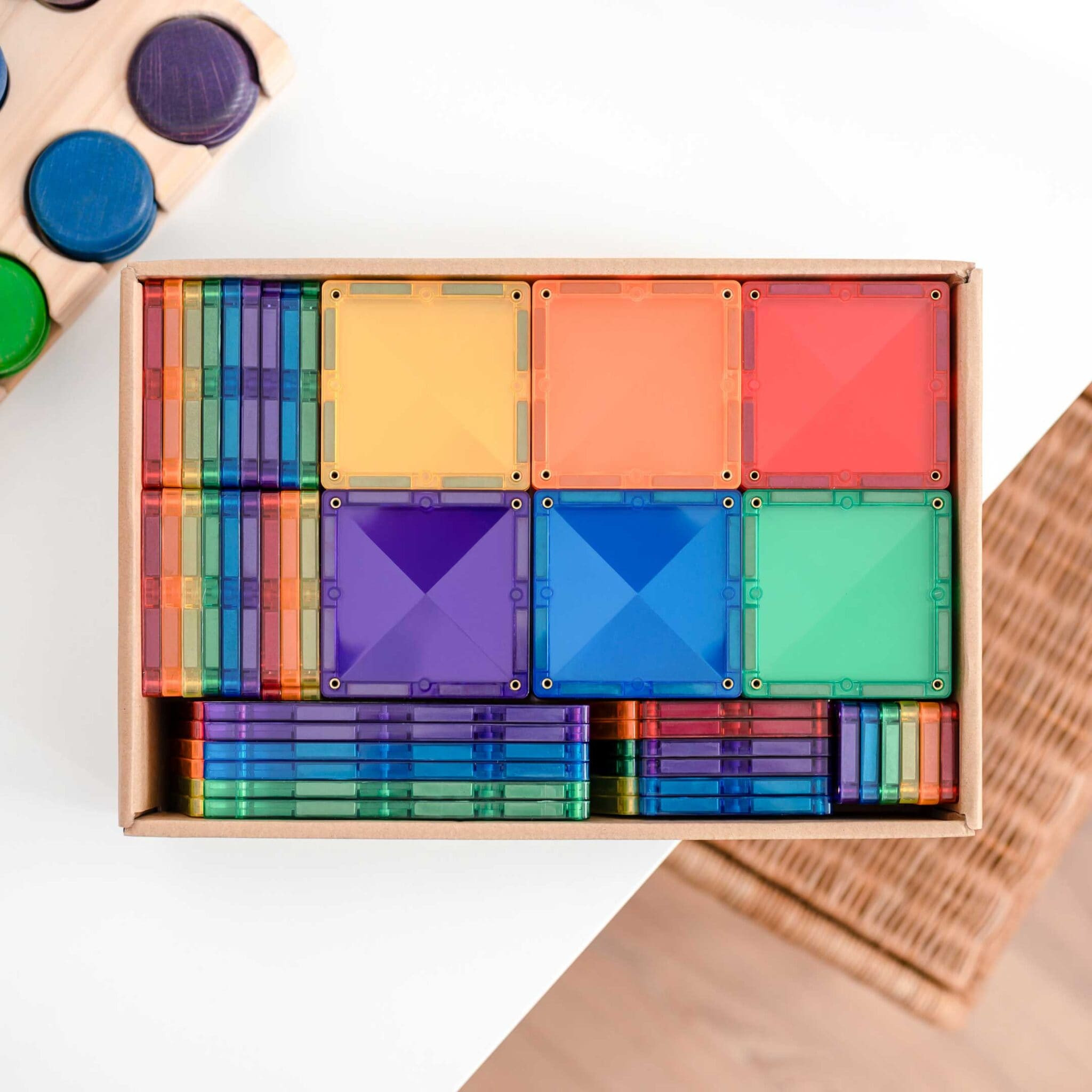CONNETIX Pacchetto Rettangoli Arcobaleno – 18 Pezzi Magnetici (rettangoli Corti, Medi E Lunghi) – Giochi Educativi Dai 3 Anni