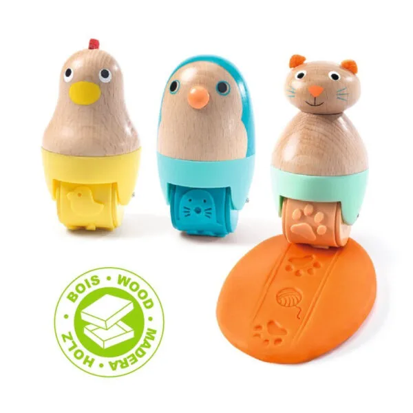 Djeco Plastilin-Walzen Muster und Tiere