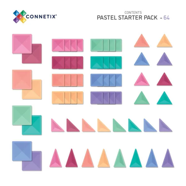 Connetix Pastel Starter Pack 64 pezzi