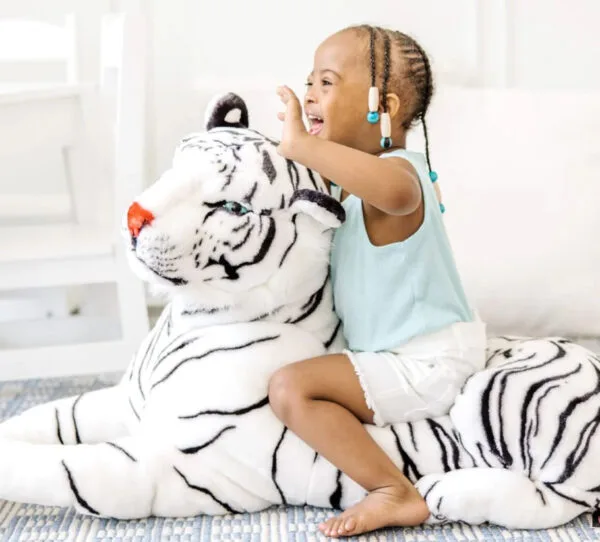 M&D Grande peluche di tigre bianca