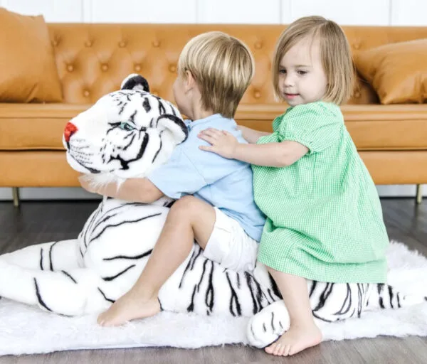 M&D Grande peluche di tigre bianca
