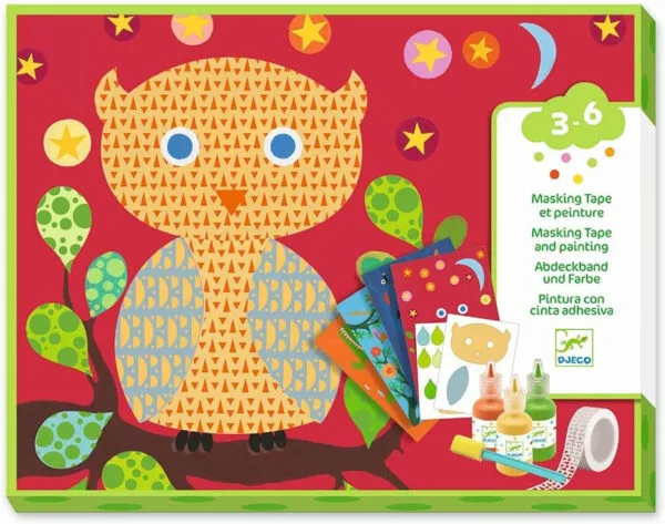 Djeco pagine da colorare in spugna Gufo & amici