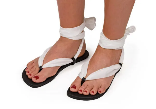 Ahinsa Sandalen Knöchelband Schwarz