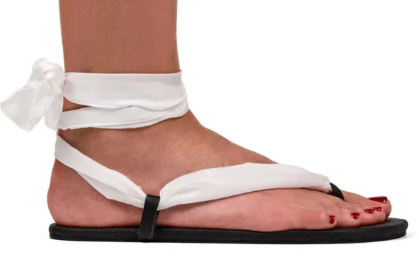 Ahinsa Sandalen Knöchelband Schwarz
