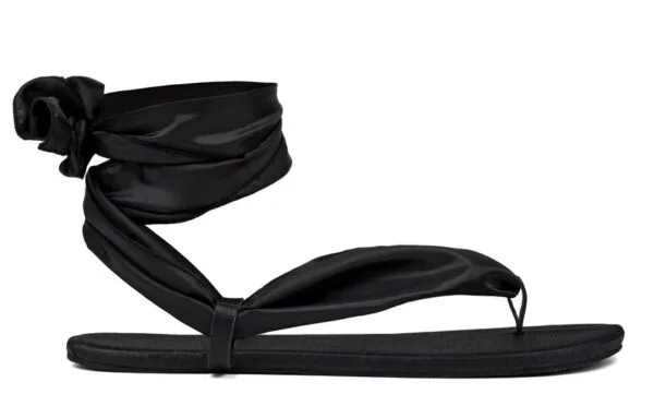 Ahinsa Sandalen Knöchelband Schwarz