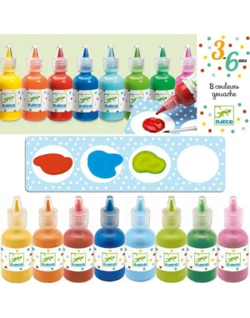Djeco colori a tempera 8 pezzi