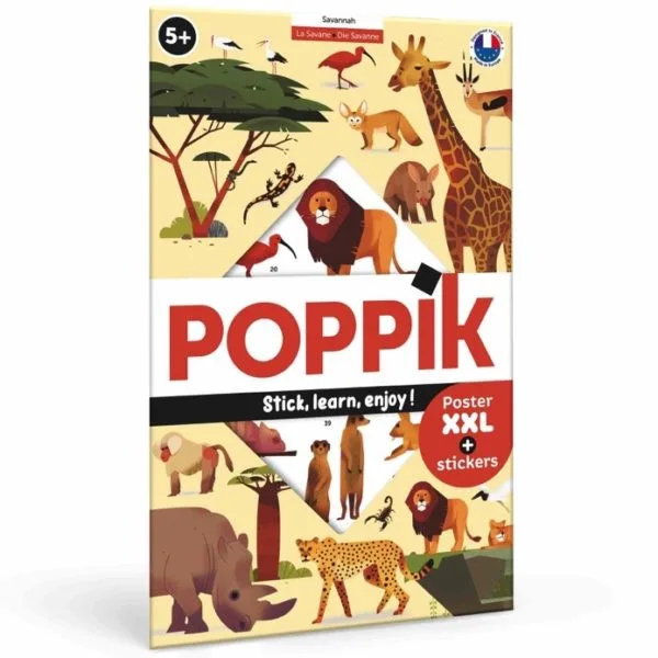 Poppik raziskovalni plakat in nalepke Savana