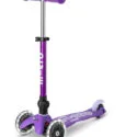Micro Skiro Mini zložljiv vijola LED