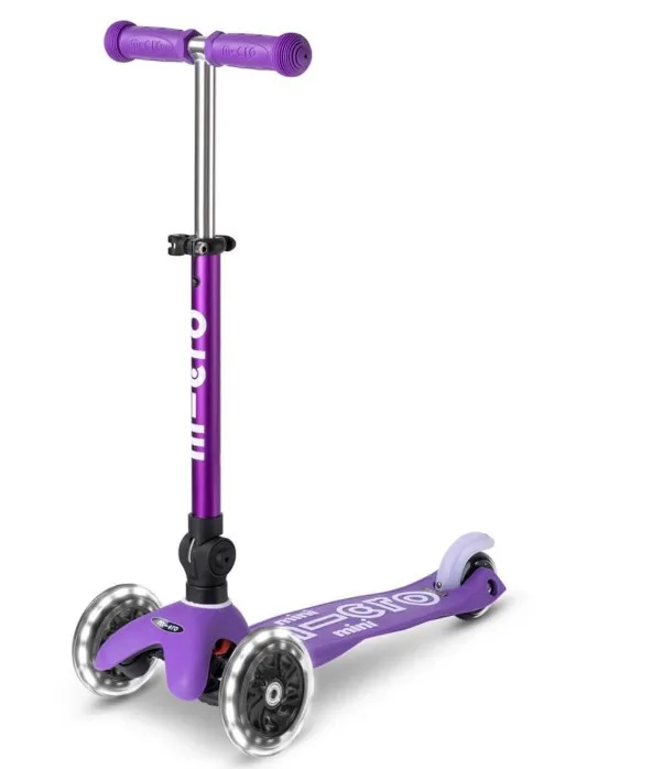 Micro Skiro Mini zložljiv vijola LED