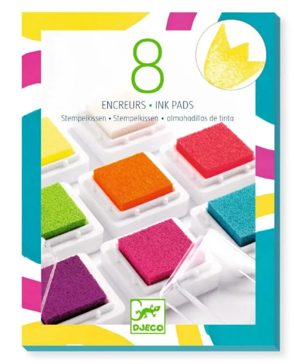 Djeco Satz von 8 Stempelkissen für Briefmarken