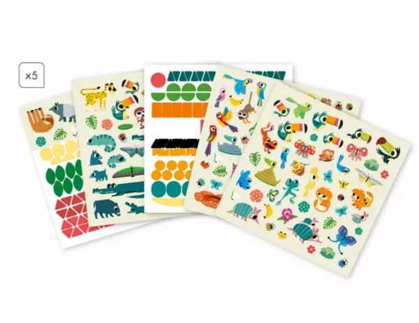 Set di adesivi e forme Janod 5 + 