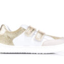 Shapen Charm Mini Children's Trainers Light Gold Leather