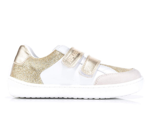 Shapen Charm Mini Children's Trainers Light Gold Leather