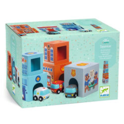 Djeco Bricks Autos und Garagen 5+3